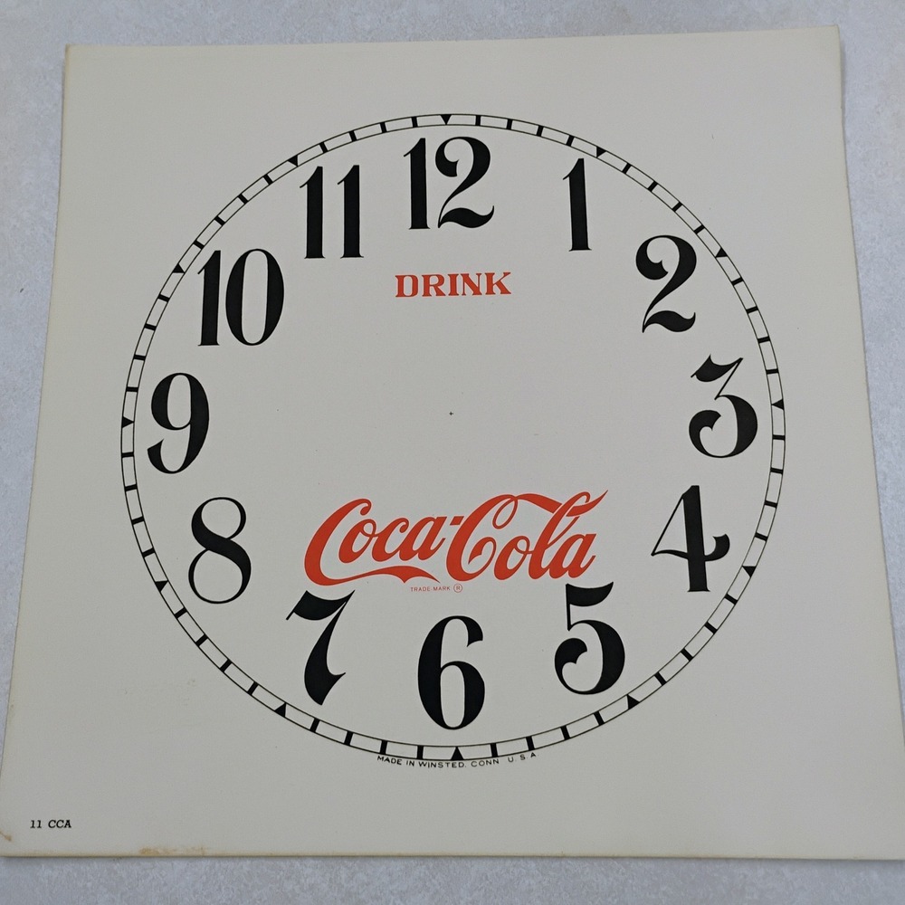 Vintage Coca Cola Clock Face Made in‎ Winsted Conn USA Advertising